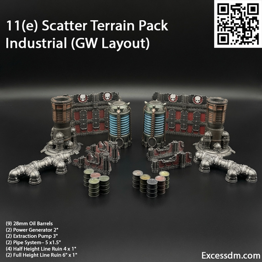 WH40k 11th Ed GW Layout [Industrial Scatter Terrain] - [21pcs] - Unpainted