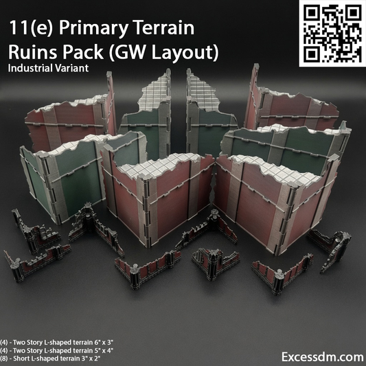 WH40k 11th Ed GW Layout Full Terrain Set (Industrial) [37pcs] - Unpainted
