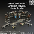 WH40k 11th Edition GW Layout [Industrial Scatter Terrain] - [21pcs] - Unpainted