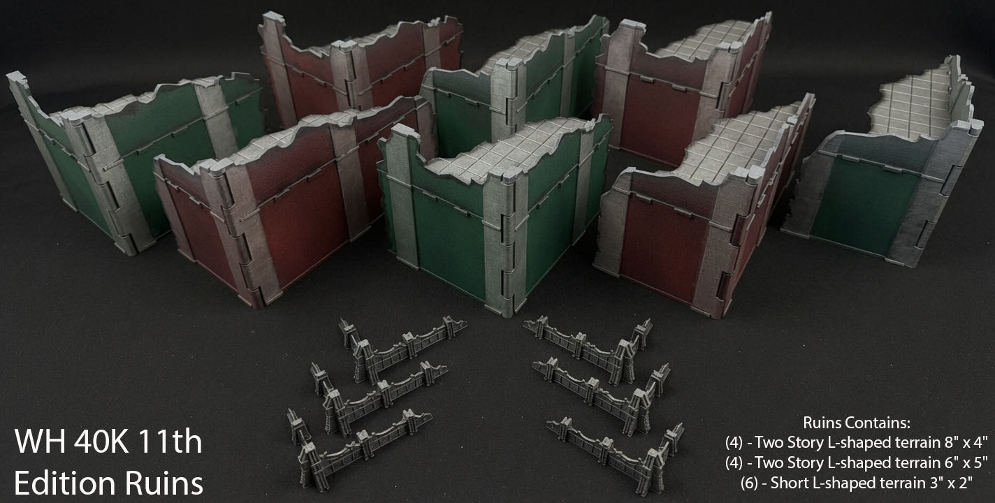 WH40k 11th Edition GW Layout Full Terrain Set (Industrial) [35pcs] - Unpainted